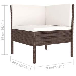 Conjunto de Muebles de Patio Modulares Grandes de Mimbre Sintético Marrón - Product Image 6