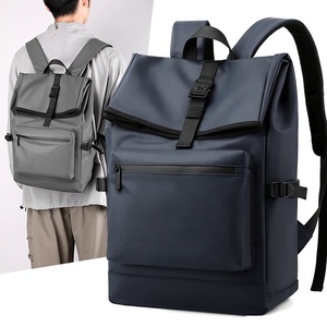 Unisex PU <b>Backpack</b> Minimalist Softback <b>Waterproof</b> 20-37L Hasp Closure Daily Use Detachable Straps - Product Image 5