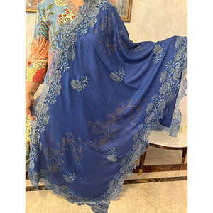 New Collection Premium Fine <b>Wool</b> Crystal Lace Stole 70x200 cms Elegant Luxury Soft Warm Lightweight Designer Stole for Women - Product Image 4
