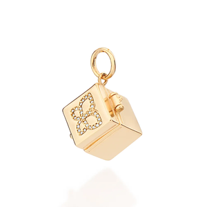 Colgante Clásico con Diseño de Lazo y Cristales de Imitación, Chapado en Oro de 18K, para Joyería, Regalo Unisex - Product Image 1
