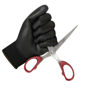 Gants de musculation en néoprène noir avec revêtement FR, demi-doigts, fermeture à lacets, unisexe - Product Image 2