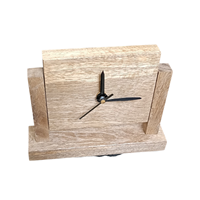 Horloge de bureau miniature en bois faite à la main, mouvement à quartz, écologique, forme triangulaire, design moderne, logo personnalisable, horloge de bureau décorative