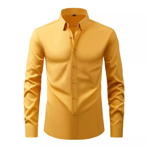 Chemises habillées pour hommes très vendues – Tissu satiné premium, anti-boulochage, respirant, en lin/coton non tissé, séchage rapide, personnalisable - Product Image 3