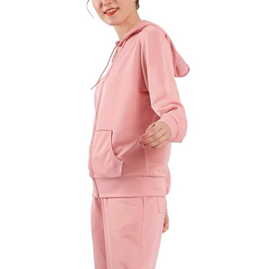 Ensemble de survêtement d'hiver pour femme à capuche, délavé à l'acide, coupe classique, 100 % coton, séchage rapide, respirant, pour yoga et sport, avec logo personnalisé OEM - Product Image 5