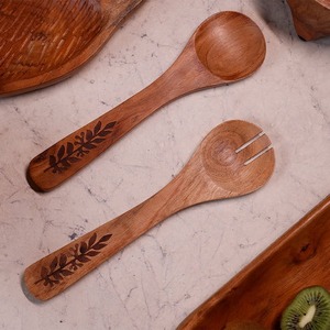 High Quality Eco-Friendly Resin Wood Acacia Salad Server <b>Serving</b> <b>Spoon</b> Spatula Dishwasher Safe FAIZA CRAFT Brand Kitchen - Product Image 1