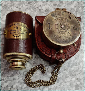 ALFA-NAUTICAL - Telescopio Náutico Vintage, Brújula de Latón Hecha a Mano, Estilo Antiguo, Diseño Costero, Decoración de Escritorio, Regalo para el Hogar u Oficina - Product Image 6