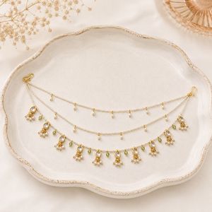 Cadena para el Cabello con Cuentas de Cristal Kundan y Perlas para Mujer, Moda Étnica para Bodas - Product Image 2