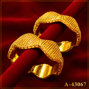 Geometric 24K Gold Plated Zircon Cuff <b>Bracelets</b> for Women A-43067 Trendy Wedding & Party Style - Product Image 1