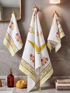 Premium Quality Waffle <b>Towel</b> <b>Set</b> 1 Bath + 2 Hand <b>Towels</b> Soft Absorbent Cotton for Hotel Home Spa Available At Wholesale Price - Product Image 1