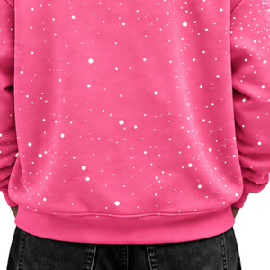 Black <b>White</b> Speckled Print Men Pullover <b>Hoodie</b> <b>Oversized</b> Fleece Sweatshirt Drawstring Hood Kangaroo Pocket Casual Streetwear - Product Image 6