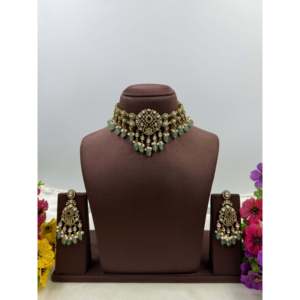 Indian Ethnic Alicia Victorian Traditional Choker Necklace-Imitation Fine Jewelry Set - Product Image 1