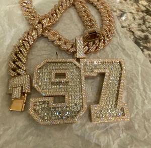 Colgante Personalizado con Nombre en Letras VVS Moissanite, Estilo Hip Hop, Totalmente Cubierto de Diamantes, Colgante con Iniciales, Letras o Números, Colgante de Lujo en Plata 925 - Product Image 3