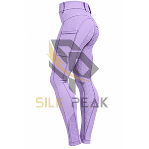 Pantalones de Montar a Caballo para Mujer, Marca Privada, Antideslizantes, de Silicona, Leggings de Equitación con Bolsillo, Spandex - Product Image 4