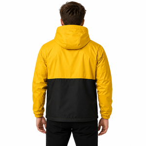 Sweat à capuche unisexe jaune et noir, coupe classique, coupe-vent, zippé, décontracté/sportif, pour l'extérieur, hiver, en Spandex/Nylon respirant - Product Image 4