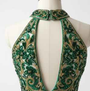 Robe de soirée longue de luxe perlée à la main, disponible au meilleur prix - Product Image 3