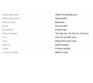 Phoenix ABC Komori ลูกกลิ้งยางพิมพ์ออฟเซต, ลูกกลิ้งหมึกเรียบสำหรับเครื่องพิมพ์ออฟเซ็ตคุณภาพสูง - Product Image 5