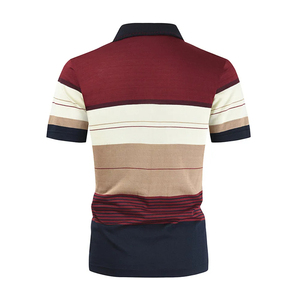 Polo de Punto de Manga Corta para Hombre, Diseño Casual a Rayas con Bloques de Color y Bolsillo Frontal - Product Image 2