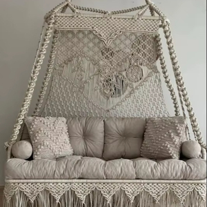 Handmade Macrame <b>Swing</b> Bed: Boho Indoor Outdoor Hanging Chair - Product Image 1