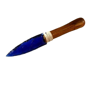 มีดดาบออบซิเดียนสีเขียวขัดเงาสวยงาม ทำด้วยมือ พร้อมสายคล้องมือ ของขวัญวิคคา พรีเมียม ขนาด 8 นิ้ว สำหรับขาย - Product Image 4