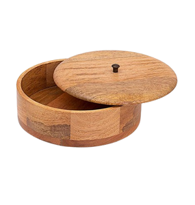 Roti Warmer Casserole Lid Customize Solid Grain Wood Round Chapati <b>Box</b> Kitchen Dining Table Serving Food <b>Storage</b> Holder - Product Image 6