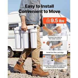 Sistema di Filtrazione dell'Acqua a 3 Stadi da 5 Micron per Camper con Cartucce di Ricambio - Product Image 6