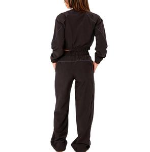 Cortavientos largo a prueba de viento para mujer, ropa de verano informal de talla grande, cortavientos de nailon, trajes de colores contrastantes, novedad - Product Image 2