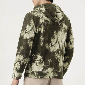 Sudadera con capucha vintage de camuflaje con cremallera, estampado de patchwork personalizado, lavado ácido, estilo urbano y bloques de color. - Product Image 5