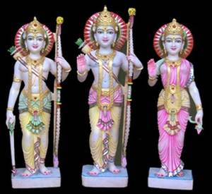 Estatua de Ram Darbar de Mármol Hecha a Mano de Calidad Superior, Dios Hindú Indio Shri Ram Laxman Sita Mata Ji, Murti de Piedra Blanca para Templo - Product Image 2