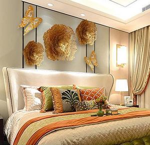Juego de Esculturas de Follaje en Metal 3D, Chapado en Oro, Decoración de Pared Extra Grande para el Hogar, Estilo Glam - Product Image 2
