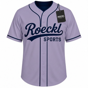 Wholesale Customized Breathable Sublimated Short Sleeve Baseball Jerseys Men's 100% Polyester Solid Color Plus Size Summer - Product Image 4