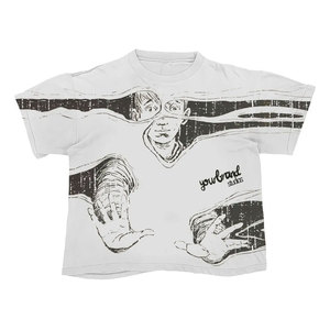 เสื้อยืดผ้าฝ้ายผู้ชายแขนสั้นพิมพ์ลาย Broken House ดีไซน์ลำลอง คอกลม ทรงปกติ - Product Image 5