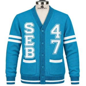 Cardigan en tricot pour femme, 100% coton, avec écussons lettres personnalisés pour fraternités et groupes grecs, boutonné, haute qualité, KA OEM P, vente en gros - Product Image 3
