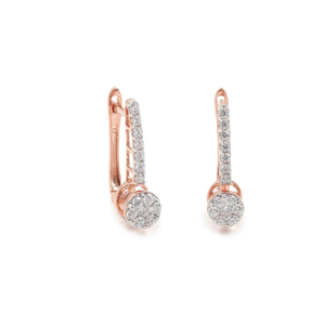 Pendientes de Diamantes Redondos de 0.75 Quilates en Oro Rosa de 14K para Mujer |   Elegante Joyería Nupcial Colgante, Regalo de San Valentín - Product Image 3