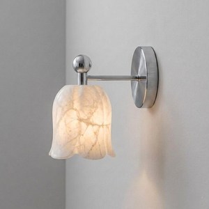 Lámpara de Pared Moderna de Mármol con Forma de Flor, Lámpara de Pared de Latón para Decoración de Interiores de Dormitorio - Product Image 3