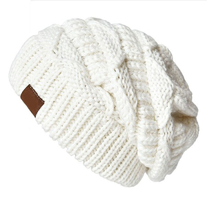 Wholesale Premium <b>Cable</b> Knit Slouchy Beanie Baggy Thermal Winter Hat OEM OEM Custom Thick Yarn Slouchy Beanie High Elasticity - Product Image 2