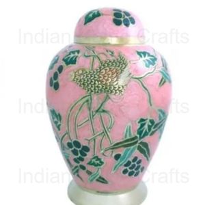 Brass <b>Memorial</b> Urn Ashes Cremation <b>Keepsake</b> Floral Decorative Modern Pet Tabletop Remembrance Vase - Product Image 4