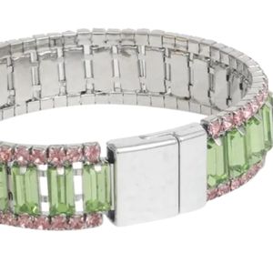 Bracelet Tennis Vert Baguette Scintillant pour Femme, Chaîne en Cristal, Bijou Tendance, Accessoire de Poignet Élégant, Cadeau de Fête - Product Image 6