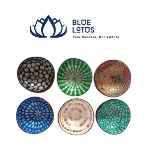 BEST SELLER Bol en noix de coco mosaïque de perles fait main vietnamien écologique, design classique, compatible lave-vaisselle, pour la décoration intérieure B - Product Image 1