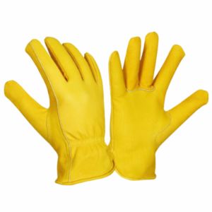 Guantes de Conducción de Cuero de Cabra de Alta Calidad, Antivibración, Antiestáticos, con Puño Elástico Ajustable - Product Image 1