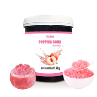 Premium 1,2 kg perzik smaak tapioca boba parels bubble tea topping additieven halal gecertificeerd klaar om te eten 12 maanden houdbaarheid