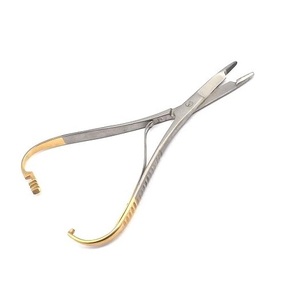 Pinza quirúrgica Mathieu Olsen Hegar de acero inoxidable con mango dorado - Product Image 3