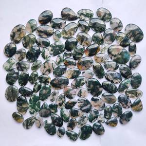 Natural Moss Agate Cabochon Wholesale Bulk Lot Green Dendritic Loose Gemstone for Jewelry Making Ring Pendant Earring - Product Image 3