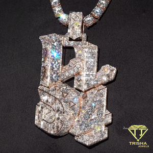 สร้อยคอจี้ตัวอักษรหลายชั้นสุดหรู ประดับเพชรโมอิสซาไนต์ ดีไซน์แบบ Iced Out สไตล์ฮิปฮอป บลิงค์บลิ้งค์ - Product Image 4
