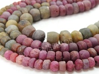 Perles rondes mates polies en saphir multicolore, pierres naturelles, brin de 16 pouces pour fabricants de bijoux, tiers
