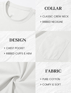 Camisetas de Lujo para Hombre, 100% Algodón, Color Blanco Sólido, con Logotipo Personalizado, Corte Holgado, Hombros Ligeramente Caídos, Tallas Grandes - Product Image 6