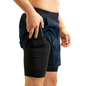 Shorts d'arts martiaux bleu marine, taille élastique, design plissé, haute qualité, unisexe, sur mesure, shorts MMA, vêtements de combat, 100% coton - Product Image 5