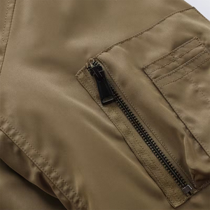 Bomber <b>Jacket</b> for Adult <b>Slim</b> <b>Fit</b> Polyester Unisex Autumn Winter Full Zip up Vintage Front Logo Windproof Eco-Friendly - Product Image 5