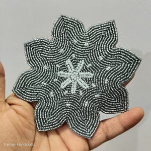 High Quality New Design Embroidery <b>Beaded</b> <b>Coasters</b> Modern Style Customizable Color Logo Handmade Farman Handicraft Wholesale - Product Image 1