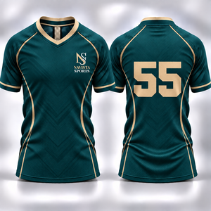 Camiseta de Fútbol Moderna al por Mayor para Equipos, Ecológica, Anti-UV, de Secado Rápido, Uniforme de Fútbol de Poliéster con Impresión de Nombre, Número y Logotipo - Product Image 3