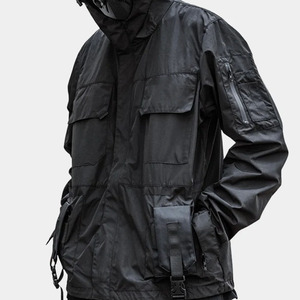 เสื้อแจ็คเก็ตบอมเบอร์แบบมีฮู้ด PENTO INDUSTRY รุ่น Unisex สีกรมท่า ผ้า Softshell กันน้ำ กันลม ดีไซน์ตัดต่อสีสันที่ด้านหน้า ปิดด้วยซิป - Product Image 5